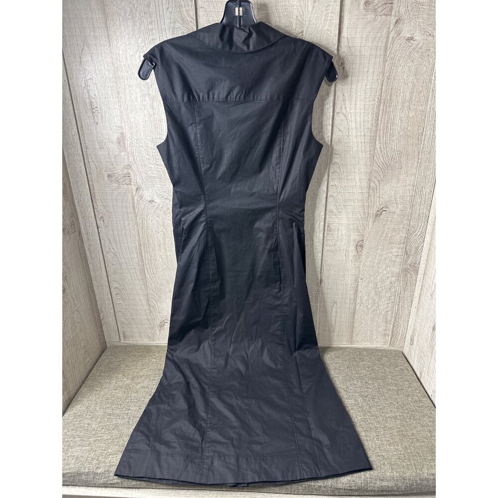 Derek Lam 10 Crosby Black Ruched Button Down Sleeveless Shirt Dress Size 2 - Picture 2 of 9